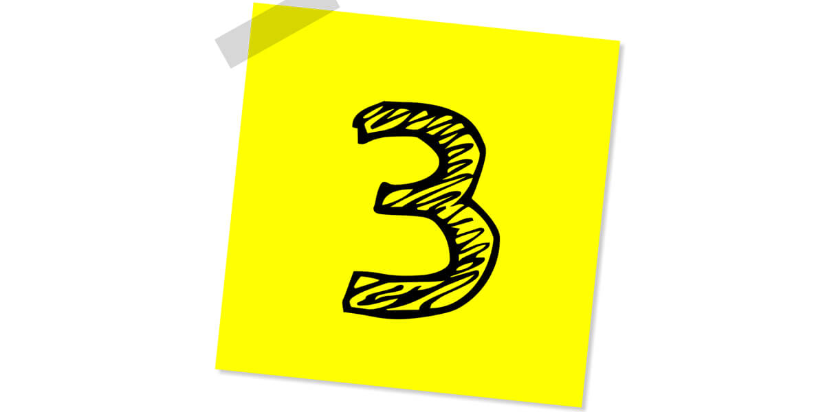 yellow post it note with a 3 on it - from Find a Business Coach - Three Elements of a Good Coaching Experience by Truby Achievements