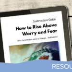 tablet showing ebook - featured image for Instruction Guide - Rise Above Worry and Fear - From Truby Achievements