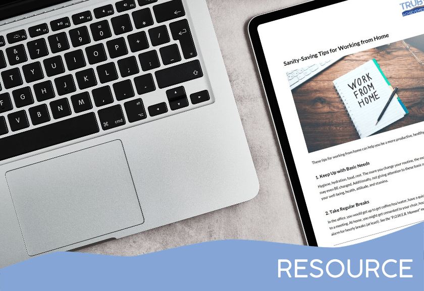 tablet showing the article next to a computer - featured image for Tips for Working from Home - Article by Truby Achievements (pdf version)