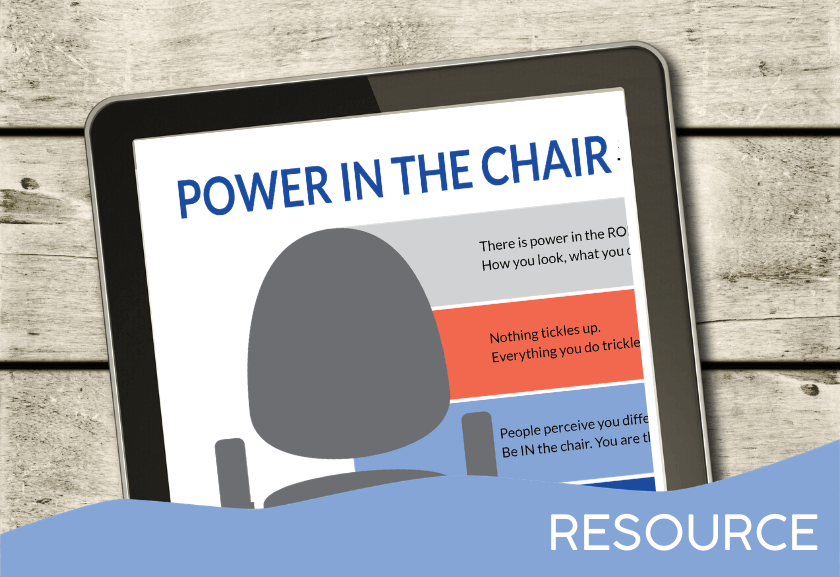 image of the power in the chair infographic on a tablet - for truby achievements, hidden power of leadership