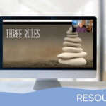 desktop mockup with slide image from training - 3 rules that will change your staff instantly - zoominar from truby achievements, inc.